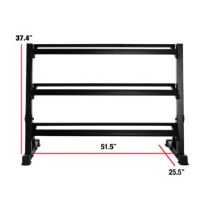 CAP Barbell Rubber Coated Dumbbell Set with Storage Rack (5-50 Lb Set with Three Tier Rack, Hex)