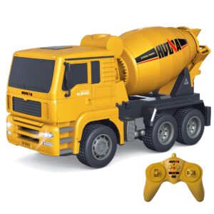 fistone rc cement mixer truck 6 channel 1/18 scale auto dumping construction vehicle toy for kids boys age 8 10 12 years old