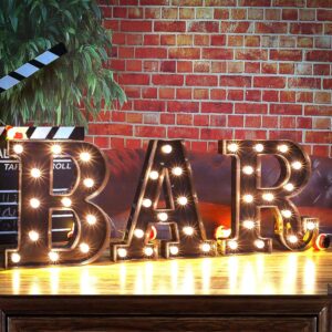 LED Marquee Letter Lights Black Alphabet Light Up Sign for Wedding Home Party Bar Decoration Battery Powered Letter Decor-D