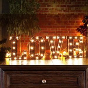 LED Marquee Letter Lights Black Alphabet Light Up Sign for Wedding Home Party Bar Decoration Battery Powered Letter Decor-D