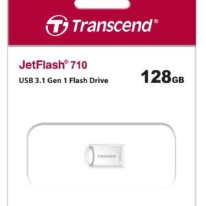 Transcend 128GB JetFlash 710 USB 3.1/3.0 Flash Drive (TS128GJF710S), Sliver