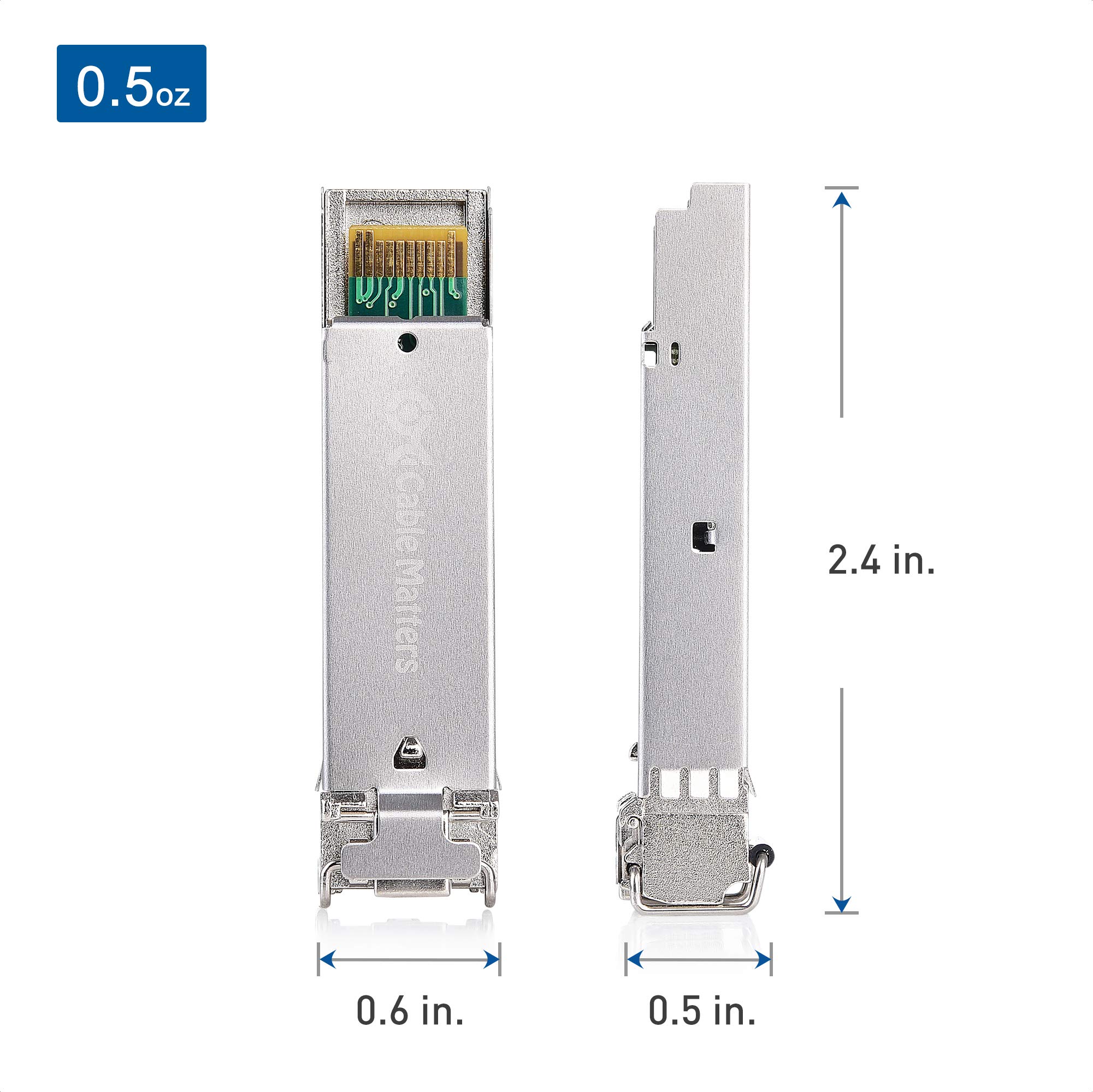 Cable Matters 2-Pack 1000BASE-SX SFP to LC Multi Mode 1G Fiber Transceiver Modular for Cisco, Ubiquiti, TP-Link, Huawei, Mikrotik, Netgear, and Supermicro Equipment