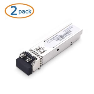 Cable Matters 2-Pack 1000BASE-SX SFP to LC Multi Mode 1G Fiber Transceiver Modular for Cisco, Ubiquiti, TP-Link, Huawei, Mikrotik, Netgear, and Supermicro Equipment