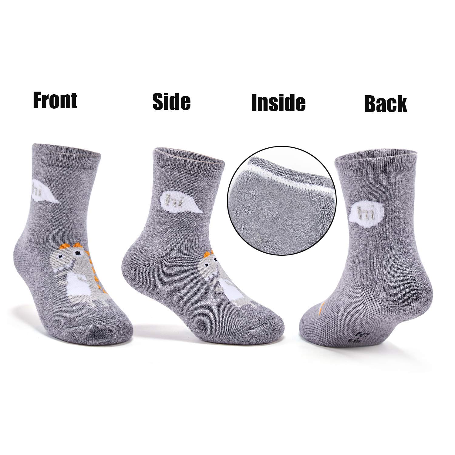 HowJoJo Toddler Boys Thick Cotton Socks Kids Warm Socks Winter Thermal Crew Socks 3-5 Years