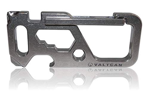 Valtcan Titanium Carabiner Multi Tool Key Chain Holder Glossy Stonewash