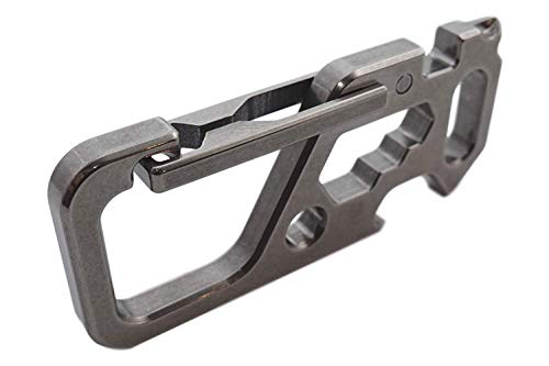 Valtcan Titanium Carabiner Multi Tool Key Chain Holder Glossy Stonewash