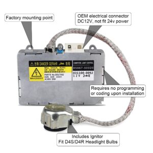 WMPHE Compatible with Headlight Ballast with Ignitor Toyota Prius, Avalon, Sienna, Lexus ES300, ES330, LS430, Lincoln Aviator HID Ballast Replaces 81107-2D020, 85967-0E020, DDLT002, KDLT002