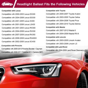 WMPHE Compatible with Headlight Ballast with Ignitor Toyota Prius, Avalon, Sienna, Lexus ES300, ES330, LS430, Lincoln Aviator HID Ballast Replaces 81107-2D020, 85967-0E020, DDLT002, KDLT002