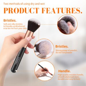 Makeup Brushes Rose Golden 14 Pcs Makeup Brush Set with Blender Sponge and Brush Cleaner Premium Synthetic Kabuki Foundation Face Powder Blush Eyeshadow Cruelty-Free Brochas De Maquillaje