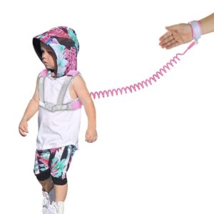 Yuehuam 2 in 1 Toddler Leash, Toddler Harness with Leash Girl Children Safety Anti Lost Wrist Link with Lock for Reflective Child Harness for Girls/Boys Travel