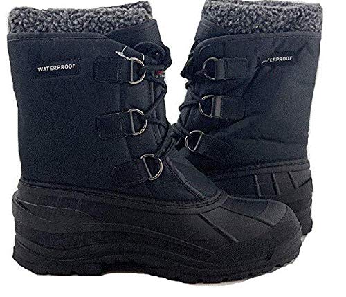 Labo Pro Men's Winter Snow Boots Shoes Waterproof Insulated Lace UP (D,M) BLACK107LB-7.5