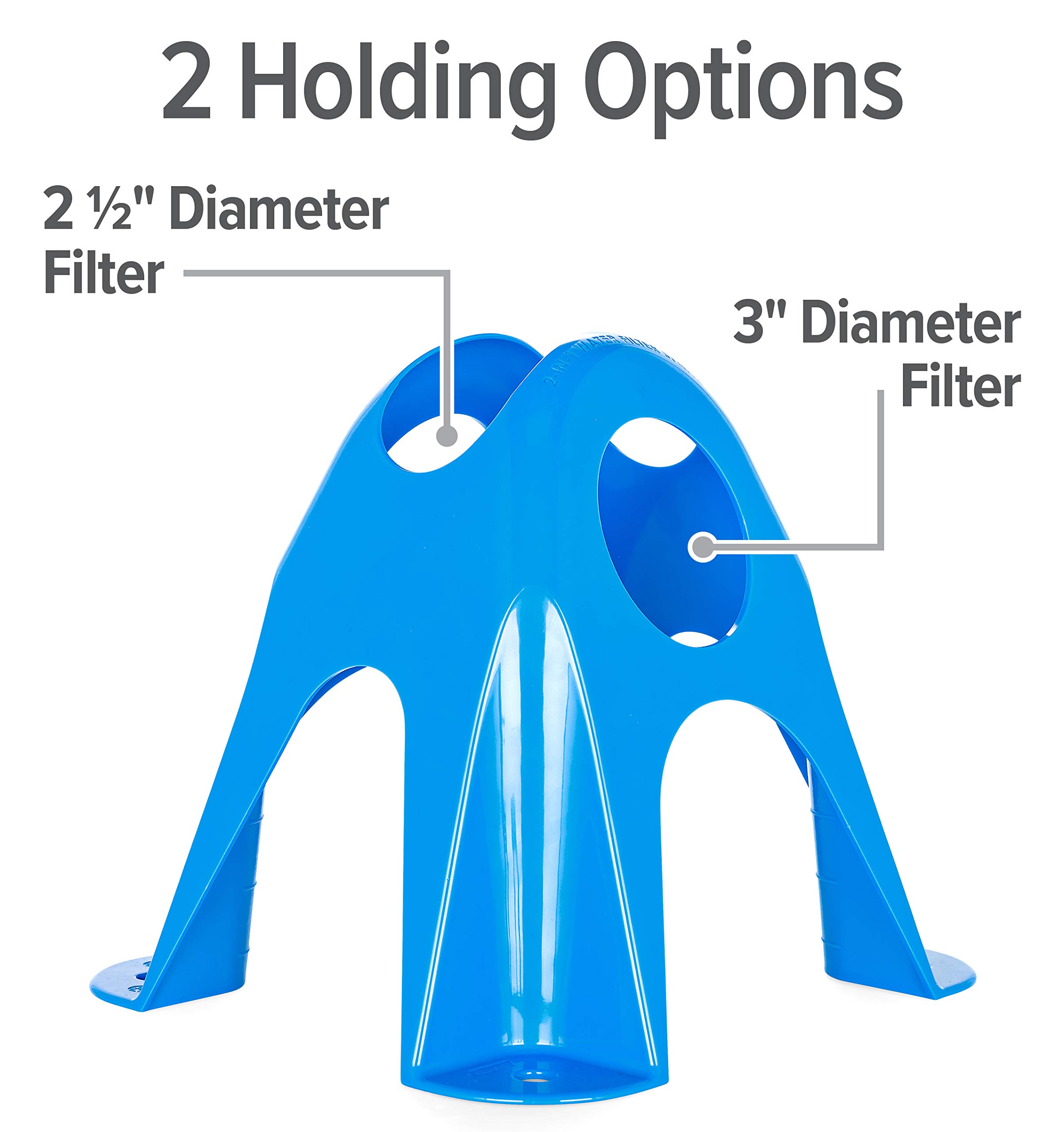 Camco 2-in-1 RV Water Filter Stand | Reduces Hose kinking | Maximizes Water Flow Rate | Two Holding Options | Durable Construction (40777)