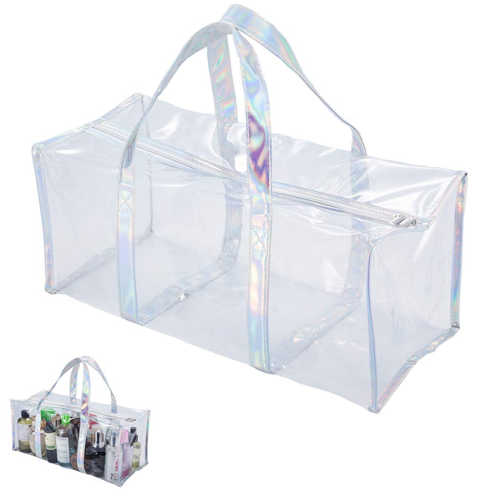 GigabitBest Clear Tote Bag Transparent Bag Stadium Approved Travel Gym See Through Toiletry Bag for Women