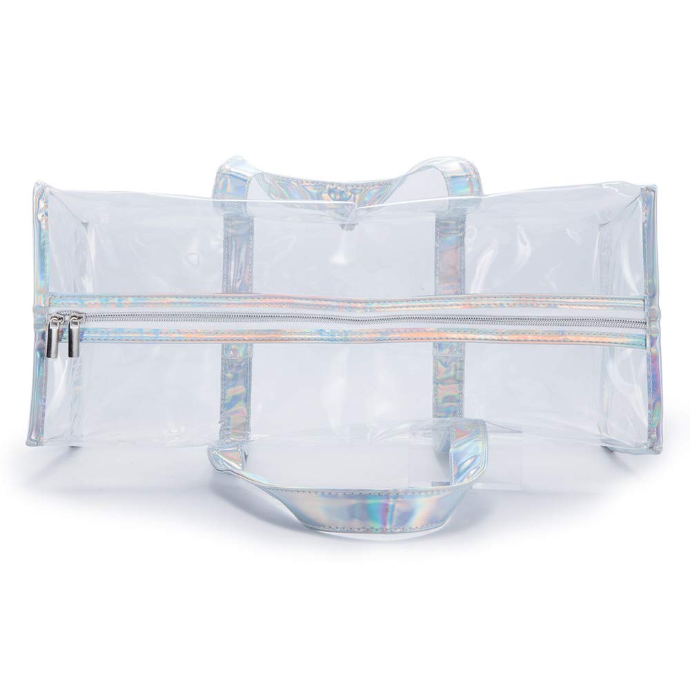 GigabitBest Clear Tote Bag Transparent Bag Stadium Approved Travel Gym See Through Toiletry Bag for Women