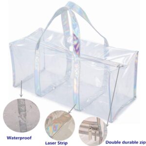 GigabitBest Clear Tote Bag Transparent Bag Stadium Approved Travel Gym See Through Toiletry Bag for Women