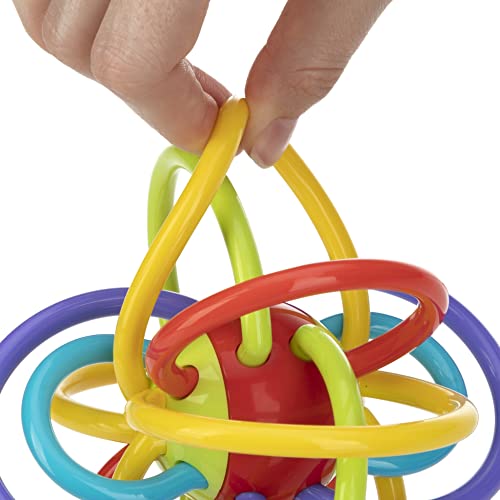 Nuby Lots A Loops Sensory Multicolor Teether and Baby Rattle Toy - 3+ Months - Baby Teething Toy