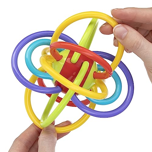 Nuby Lots A Loops Sensory Multicolor Teether and Baby Rattle Toy - 3+ Months - Baby Teething Toy