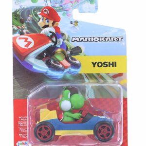 Mario Kart Jakks Nintendo Yoshi in Blue Mach 8 Vehicle 2.5 inch Figure