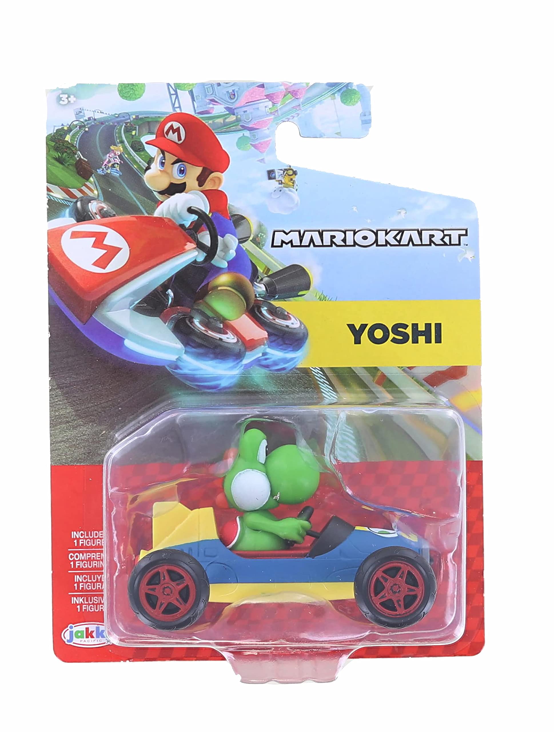 Mario Kart Jakks Nintendo Yoshi in Blue Mach 8 Vehicle 2.5 inch Figure