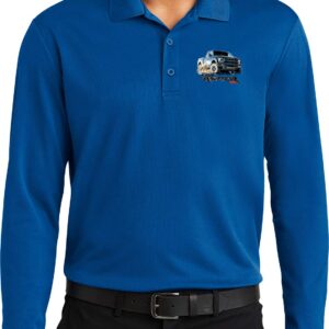 Ford F-150 Raptor Pocket Print Long Sleeve Polo, Royal 3XL