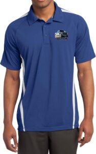 ford f-150 raptor pocket print colorblock polo, royal white medium