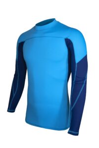 allez men's rash guard swim shirts upf 50+ uv sun protection long sleeve shirts lightweight quick dry surf fishing shirts for men (blue&navy,m)