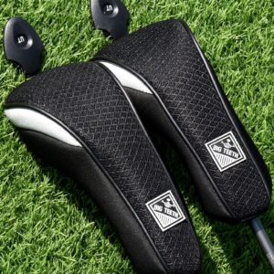 BIG TEETH Golf Hybrid Head Covers Set Headcovers Utility UT Club Protector Meshy with Interchangeable Number Tag (2 Pcs)