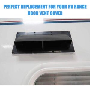 Gekufa RV Range Hood Vent Cover Black, RV Stove Vent Cover/RV Exhaust Vent Cover (Include 10 Pcs Screws)