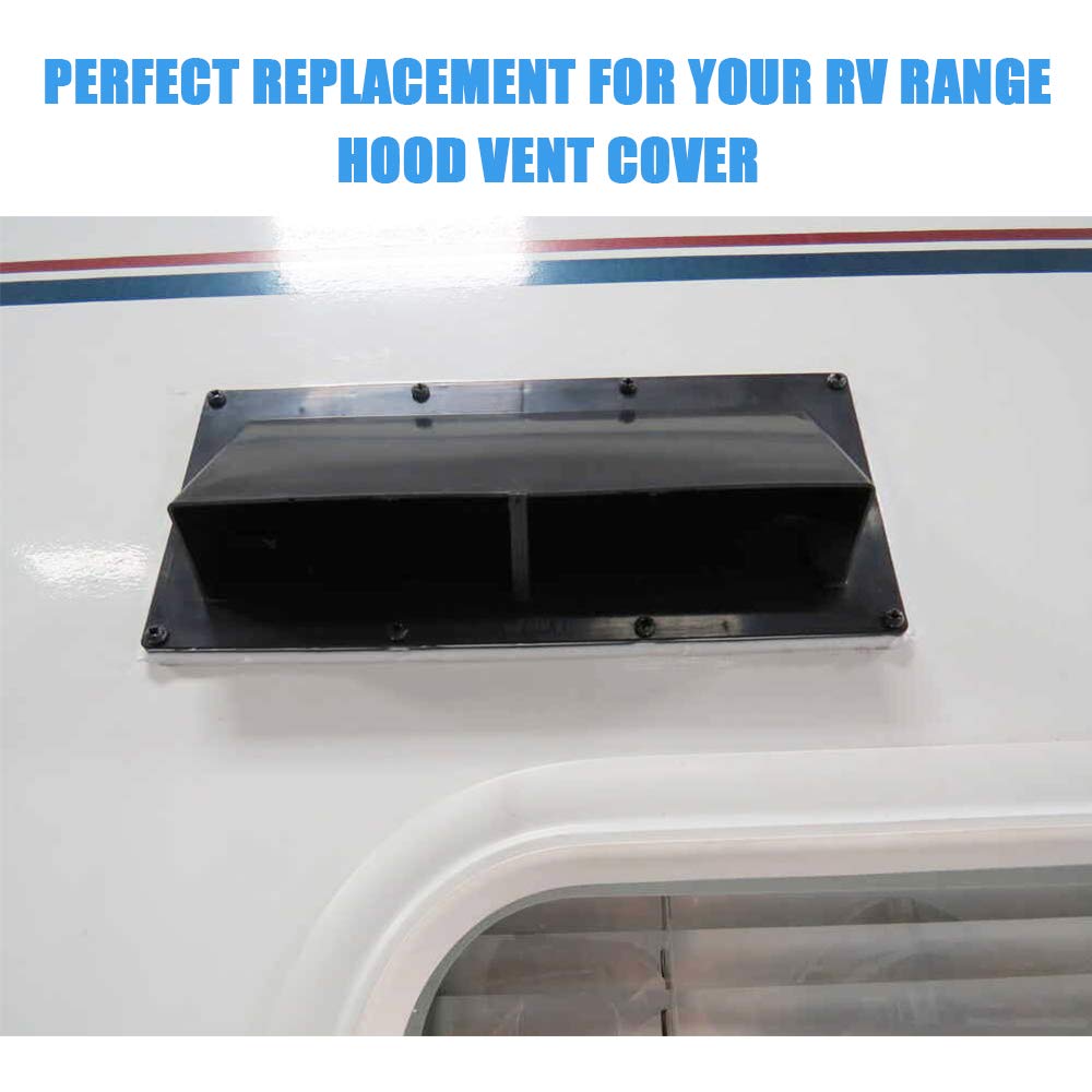 Gekufa RV Range Hood Vent Cover Black, RV Stove Vent Cover/RV Exhaust Vent Cover (Include 10 Pcs Screws)