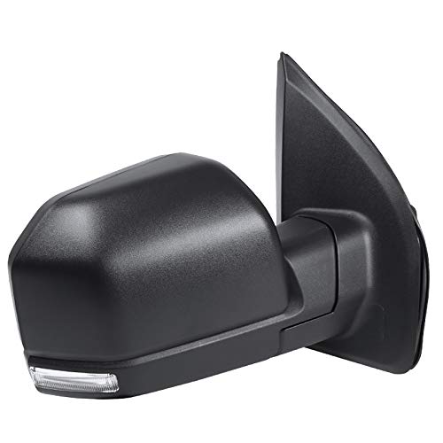 Carpartsinnovate For 15-20 Power Heated Black Passenger Right Side Mirror w/LED Signal Lamps