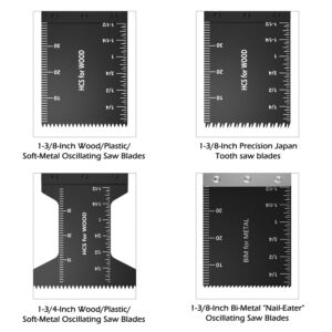 Littlegrass 50 Pack Professional Upgrade Bi-Metal Oscillating Saw Blades Universal Quick Release Multitool Tool Blade Japan Tooth for Bosch Craftsman DeWalt Dremel Fein Ridgid Tch Makita