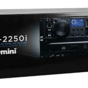 Gemini CDX-2250i Pro DJ Dual Two Deck Rack Mount CD/MP3 Media Player w/USB Bundle with RockvilIe RWM1203VHWireless Dual Handheld Microphone System/Digital Display