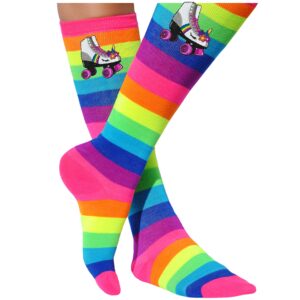 Bubblegum Divas Unicorn Roller Skating Glow Party Skate Knee High Socks Girls Youth (3 Pair)