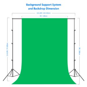 Neewer Photography Backdrop 400W 5500K Continuous Umbrella Studio Lighting Kit 6x9 feet Muslin Chromakey Green Screen and 2.6x3 Meters/8.5x10 Feet Backdrop Stand Support System for Photo Video Shoot