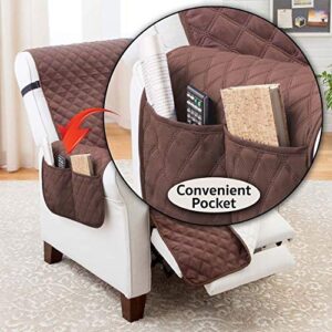 Couch Guard XL Recliner/Chair Cover - Stylish Sofa Slipcover - Shield & Protects from Pets, Kids, Stains - Reversible, Convenient Pocket, Easy Wash & Dry - Chocolate/Tan