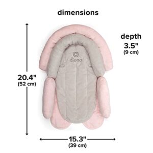 Diono Cuddle Soft 2-in-1 Baby Head Neck Body Support Pillow For Newborn Baby Super Soft Car Seat Insert Cushion, Perfect for Infant Car Seats, Convertible Car Seats, Strollers, Gray/Pink