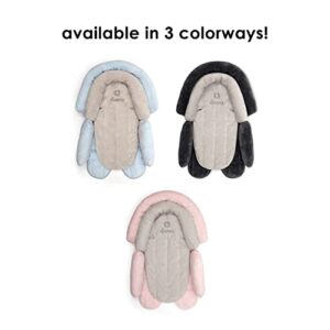 Diono Cuddle Soft 2-in-1 Baby Head Neck Body Support Pillow For Newborn Baby Super Soft Car Seat Insert Cushion, Perfect for Infant Car Seats, Convertible Car Seats, Strollers, Gray/Pink