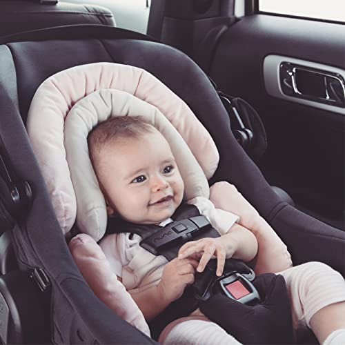 Diono Cuddle Soft 2-in-1 Baby Head Neck Body Support Pillow For Newborn Baby Super Soft Car Seat Insert Cushion, Perfect for Infant Car Seats, Convertible Car Seats, Strollers, Gray/Pink