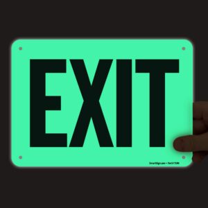 smartsign "exit" sign | 7" x 10" glow-in-the-dark aluminum