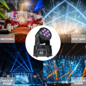 ZKYMZL Moving Head Light 7x12W LED RGBW (4 in 1) Color Lighting Effect 9/14 CH by DMX Control for DJ Show Bar Party Wedding Disco KTV...