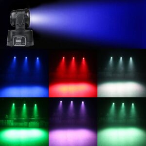 ZKYMZL Moving Head Light 7x12W LED RGBW (4 in 1) Color Lighting Effect 9/14 CH by DMX Control for DJ Show Bar Party Wedding Disco KTV...