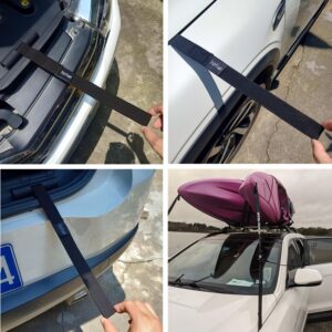 FishYuan Quick Loops - Fast Kayak and Canoe Tie Down Anchor Straps for Car Hoods and Trunks