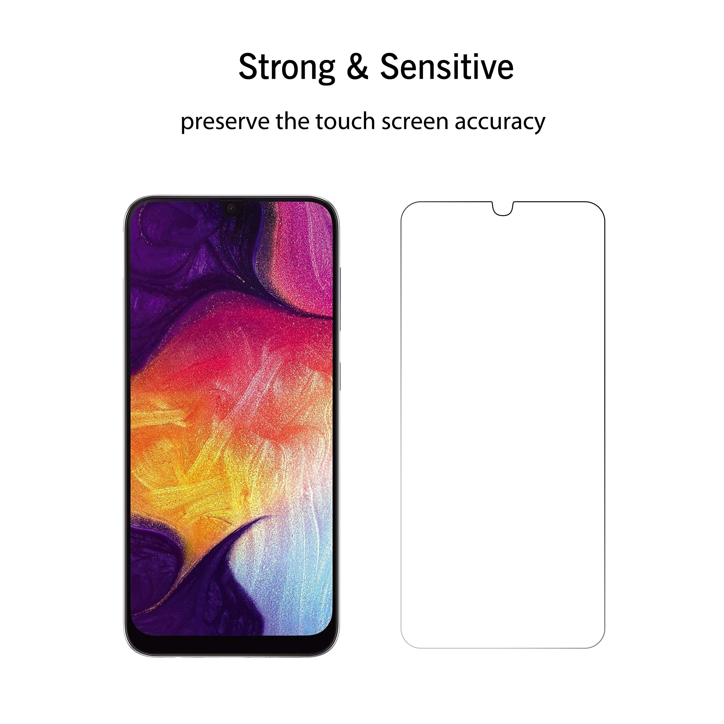 Ailun Screen Protector for Samsung Galaxy A50,A30,A50s,A30s,A40,M30,M31 Tempered Glass Screen Protector 3Pack 9H Hardness 2.5D Edge,Case Friendly