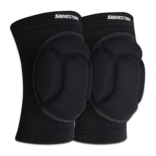 Shinestone Knee Protector, Protective Knee Pads, Thick Sponge Knee Pads Protector High Elastic Anti-Slip Collision Avoidance Knee Sleeves for Basketball and More Sports. (1 Pair) (08-knee pads,Large)