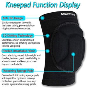 Shinestone Knee Protector, Protective Knee Pads, Thick Sponge Knee Pads Protector High Elastic Anti-Slip Collision Avoidance Knee Sleeves for Basketball and More Sports. (1 Pair) (08-knee pads,Large)