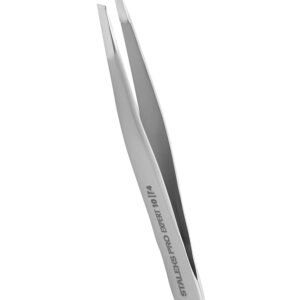 Tweezers For Eyebrow - STALEKS PRO - type 4 - Surgical Stainless Steel - Slant Tip Tweezer - Durability - Precision - Handmade - For Experts - And Professionals.