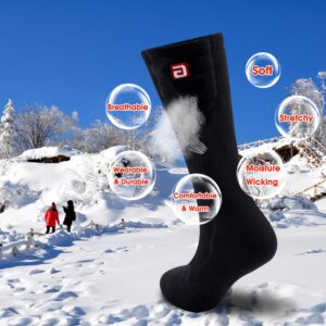 Mognolia Heated Socks Women Men,Rechargeable Footwarmer for Skiing Camping Hiking Snowboarding Cozy Sox