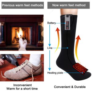 Mognolia Heated Socks Women Men,Rechargeable Footwarmer for Skiing Camping Hiking Snowboarding Cozy Sox