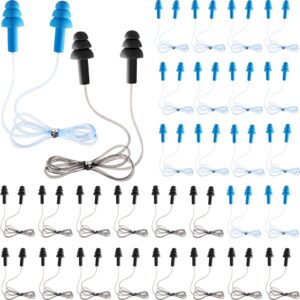 30 pairs corded ear plugs silicone waterproof ear plugs for sleeping snoring swimming shooting, ear plugs noise cancelling and hearing protection