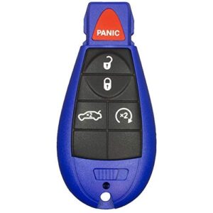 1 new compatible replacement blue 4 button keyless entry remote car key fob fobik shell / case iyzc01c for 300 challenger charger durango jeep grand cherokee (no electronics or chip inside)